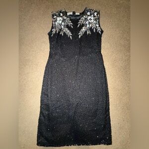 Vintage Stenay Black Sequin Mini Dress
